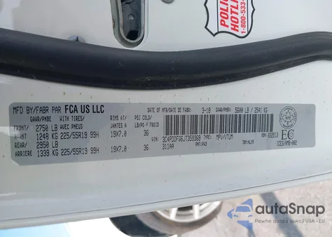 2018 Dodge Journey Gt z USA, uszkodzony, nr VIN 3C4PDDFG6JT359369